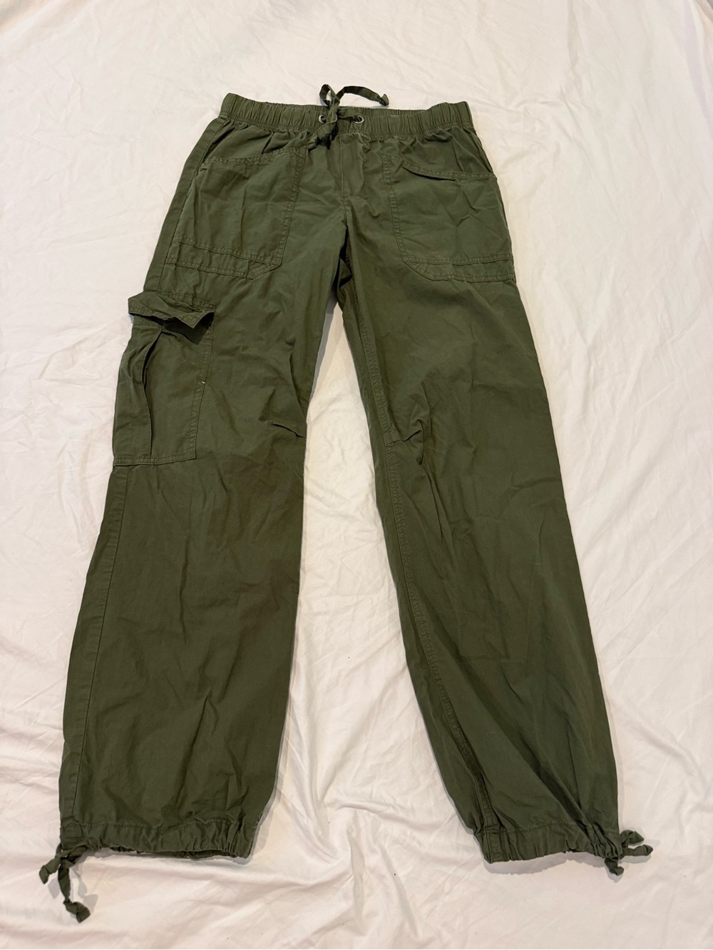 aerie Olive Green Cargo Pants with Drawstring Hem